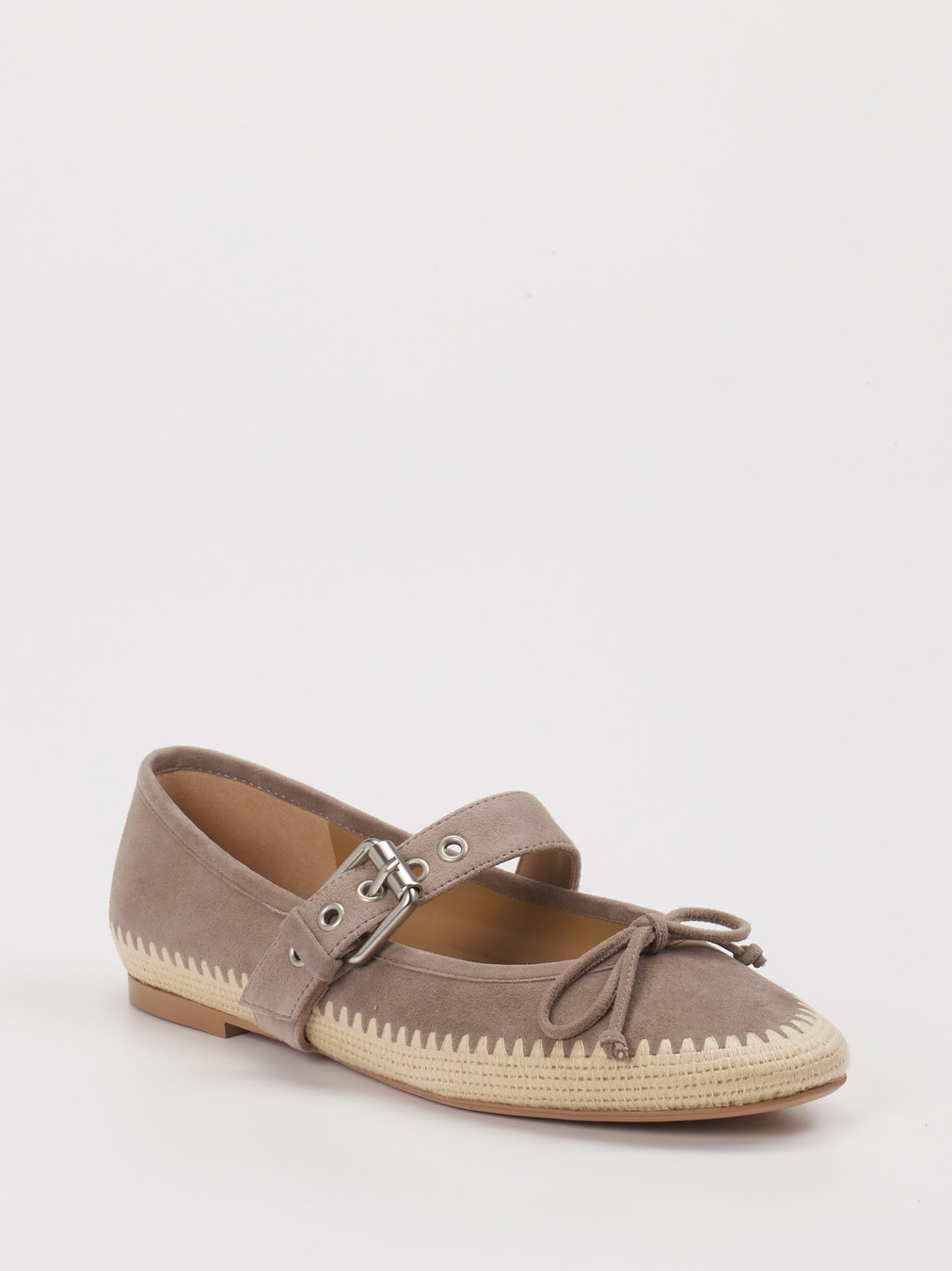 Andrea Puccini – Spangenpumps aus Veloursleder Taupe