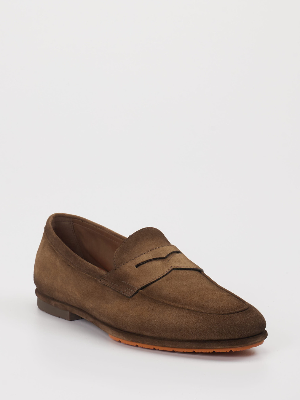 Santoni – Loafer aus Veloursleder Braun