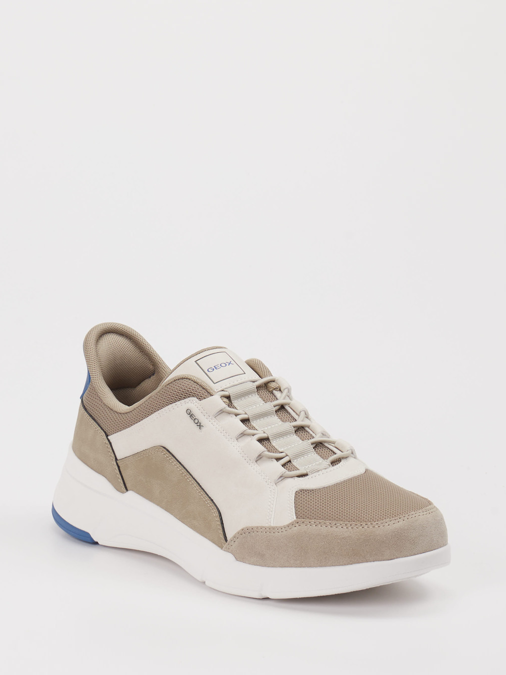 Geox – Sneaker aus Textil Greige Blauakzent