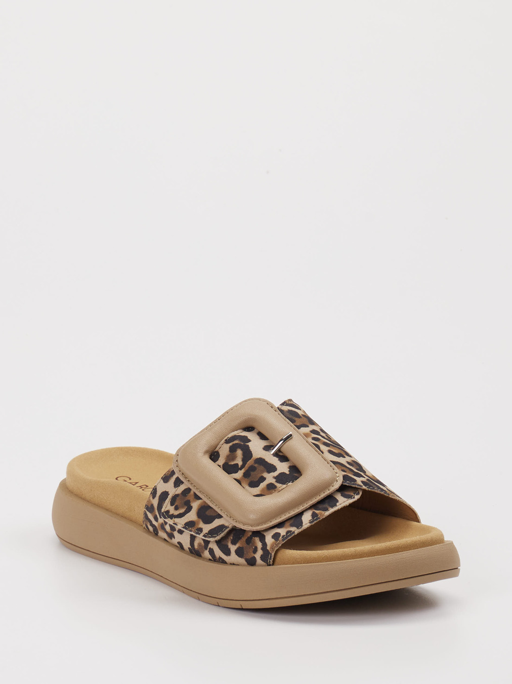 Gabor – Pantolette aus Leder beige Animal-Print