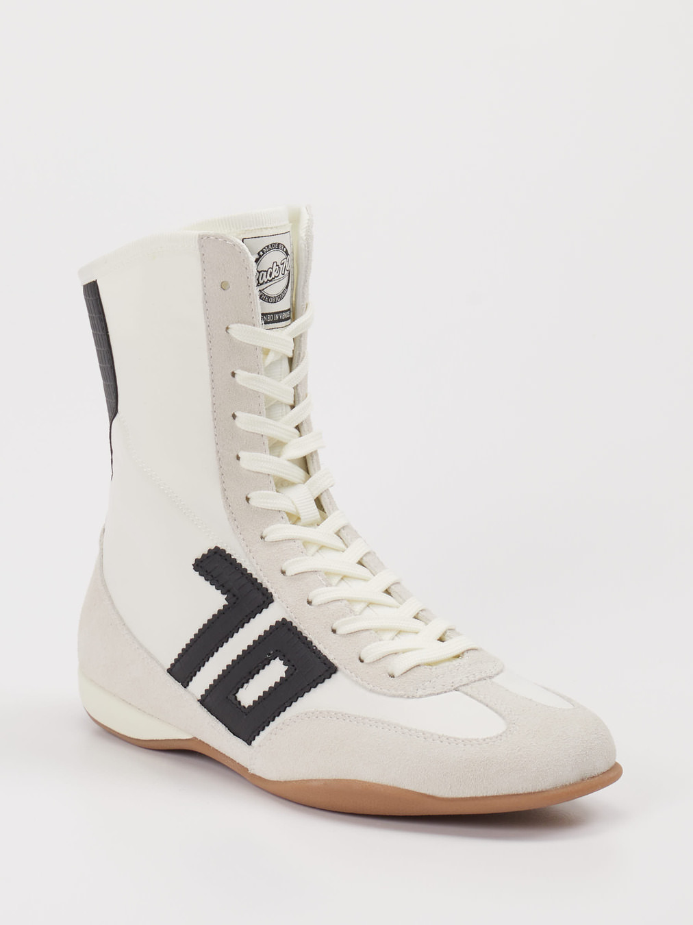 Back 70 – High-Top Sneaker aus Veloursleder weiß