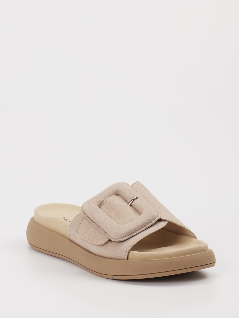 Gabor – Pantolette aus Veloursleder Beige