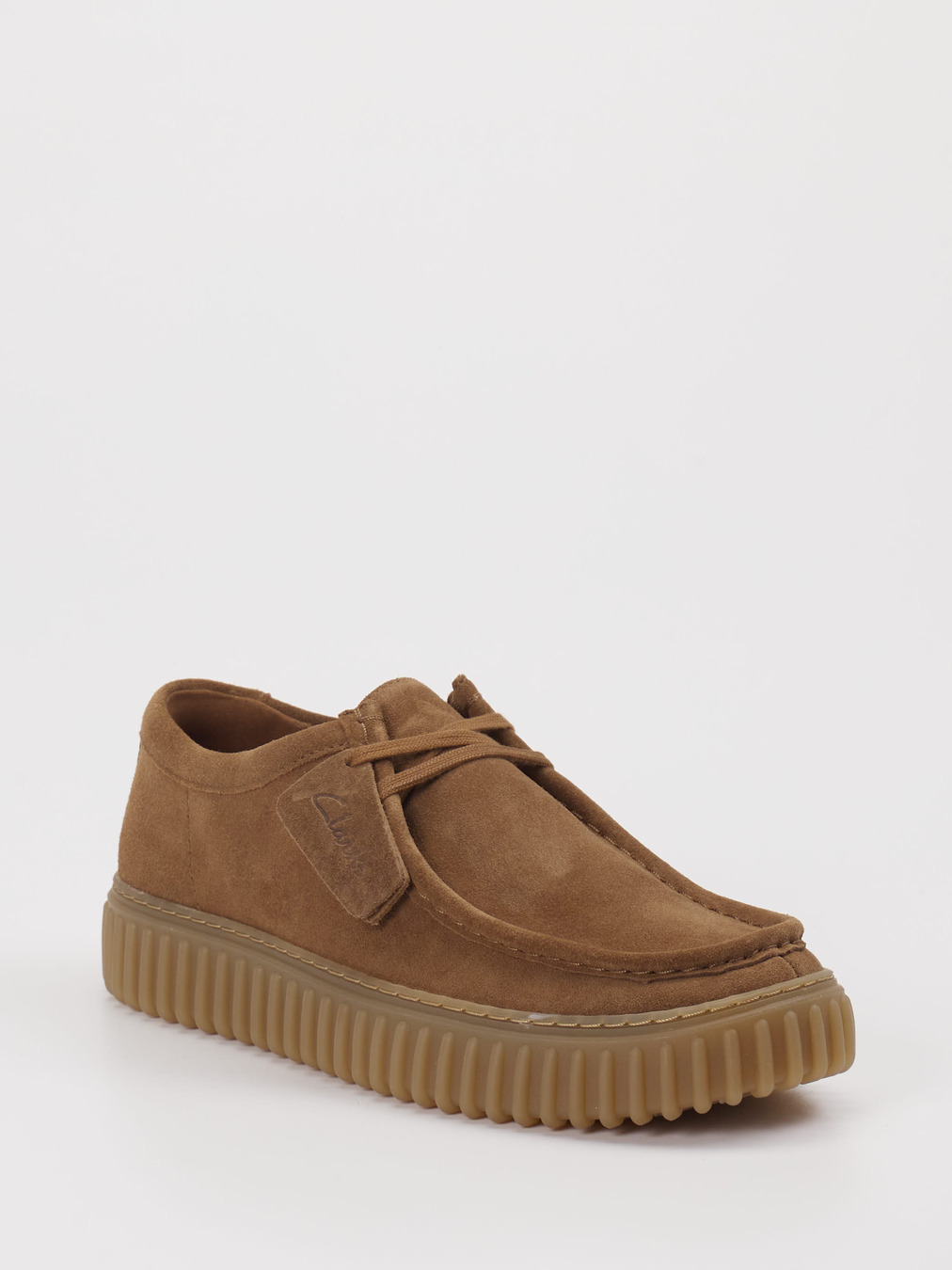 Clarks – Wallabee-Schnürschuh aus Veloursleder braun