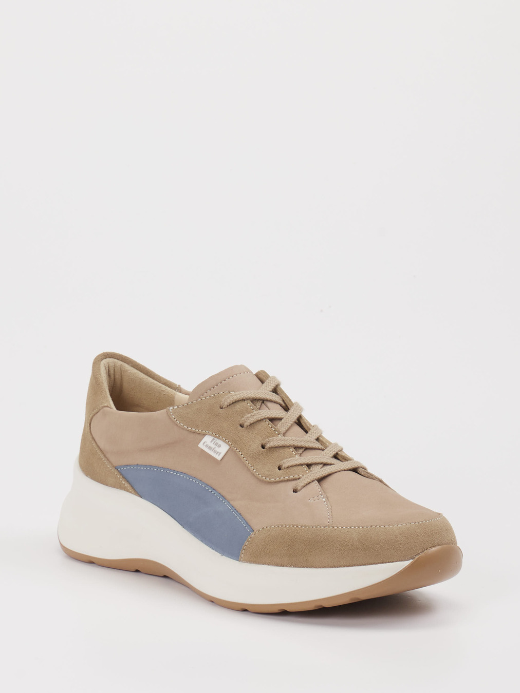 Finn Comfort – Sneaker aus Leder Beige Chunky Sohle