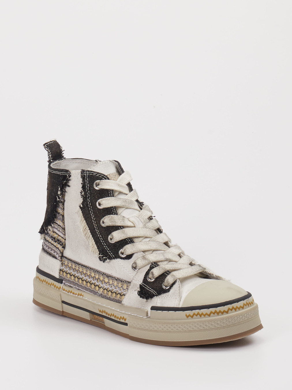 Rebecca White – High-Top Sneaker aus Textil weiß