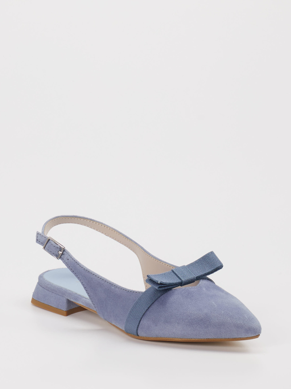 Andrea Puccini – Slingback-Pumps aus Veloursleder blau