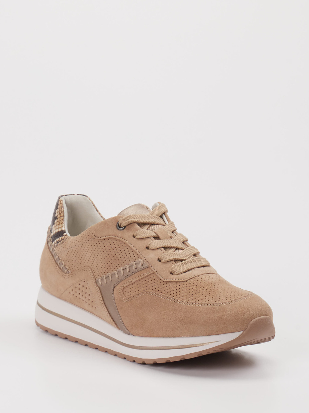 Gabor Comfort – Sneaker aus Veloursleder beige