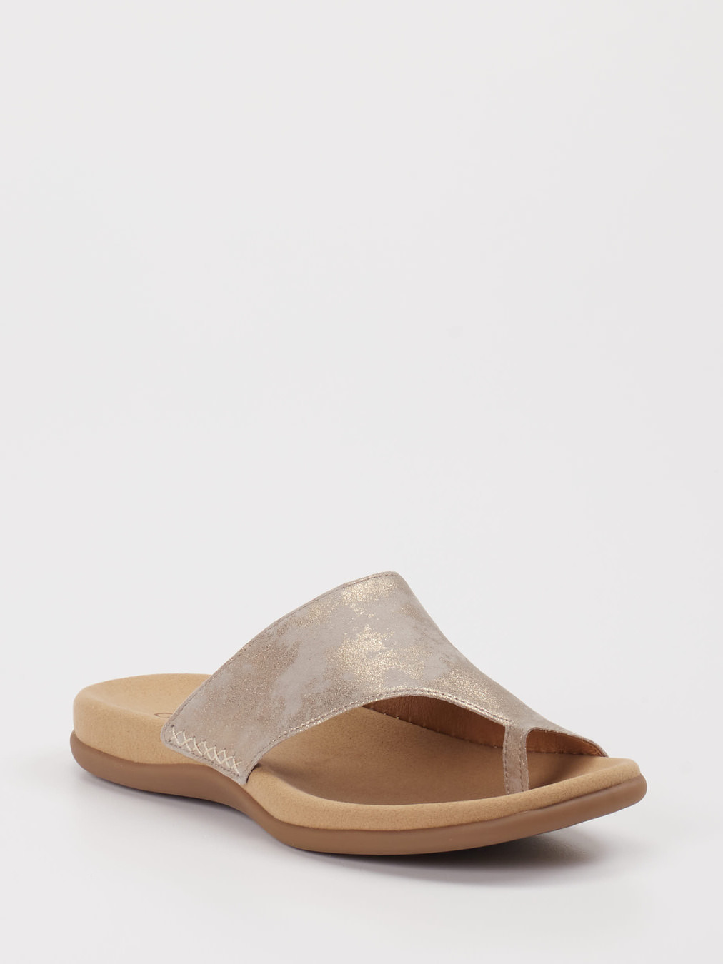 Gabor – Pantolette aus Kalbleder grau Metallic