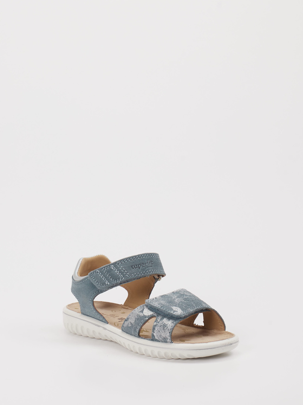 Superfit – Sandalette aus geprägtem Leder blau