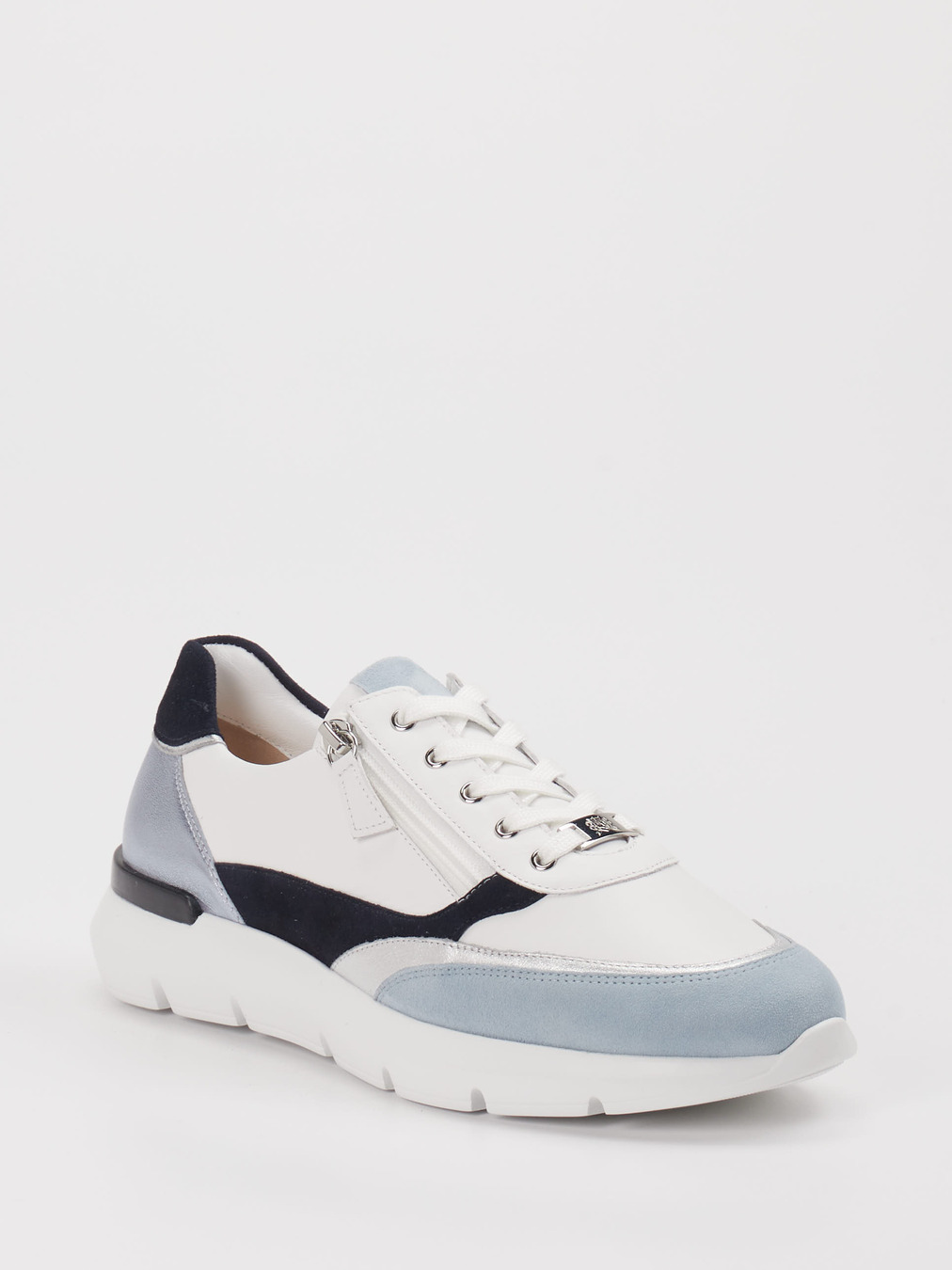 Hassia – Sneaker aus Velour/Leder Weiß