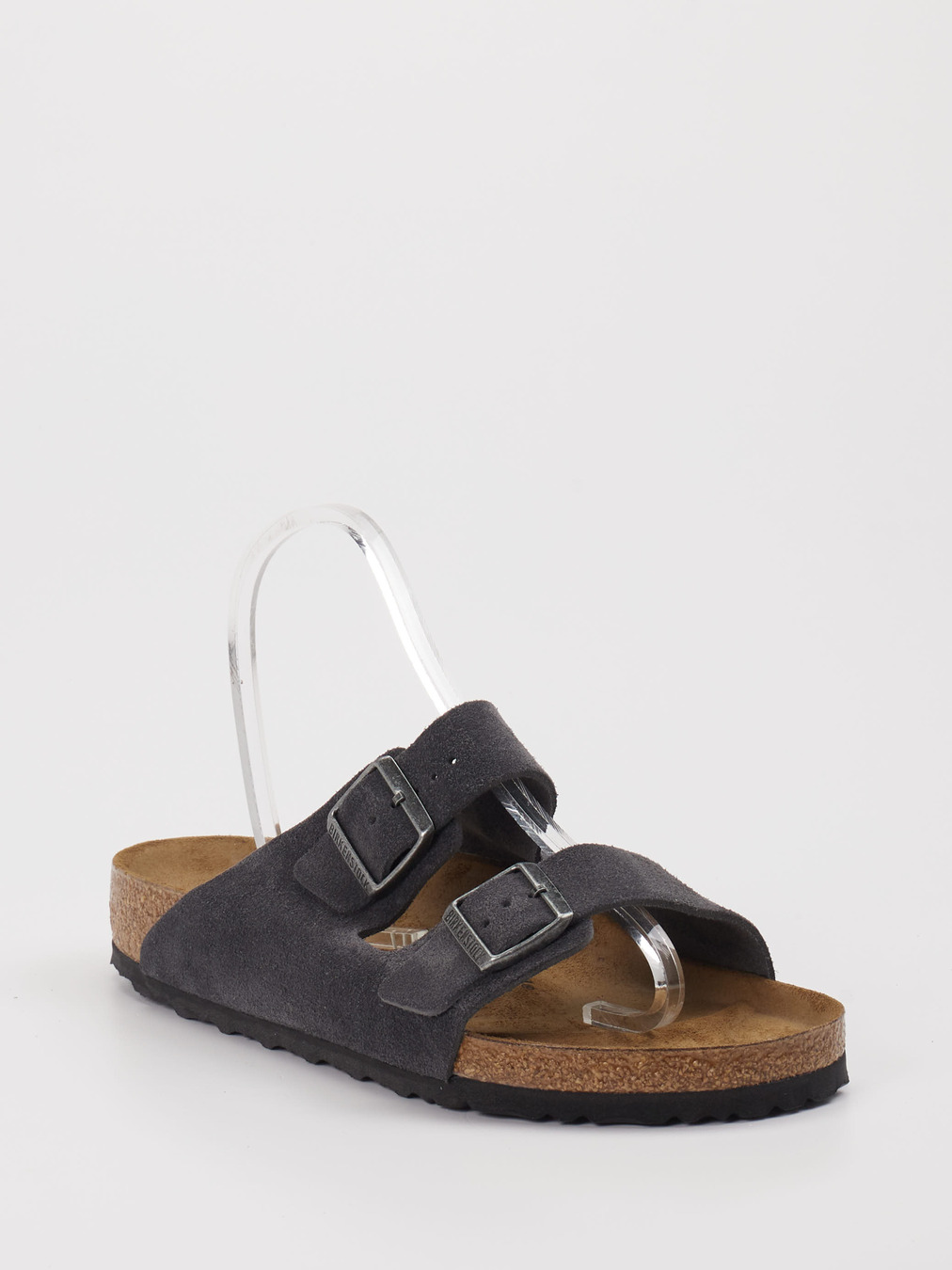 Birkenstock – Pantolette aus Veloursleder Grau