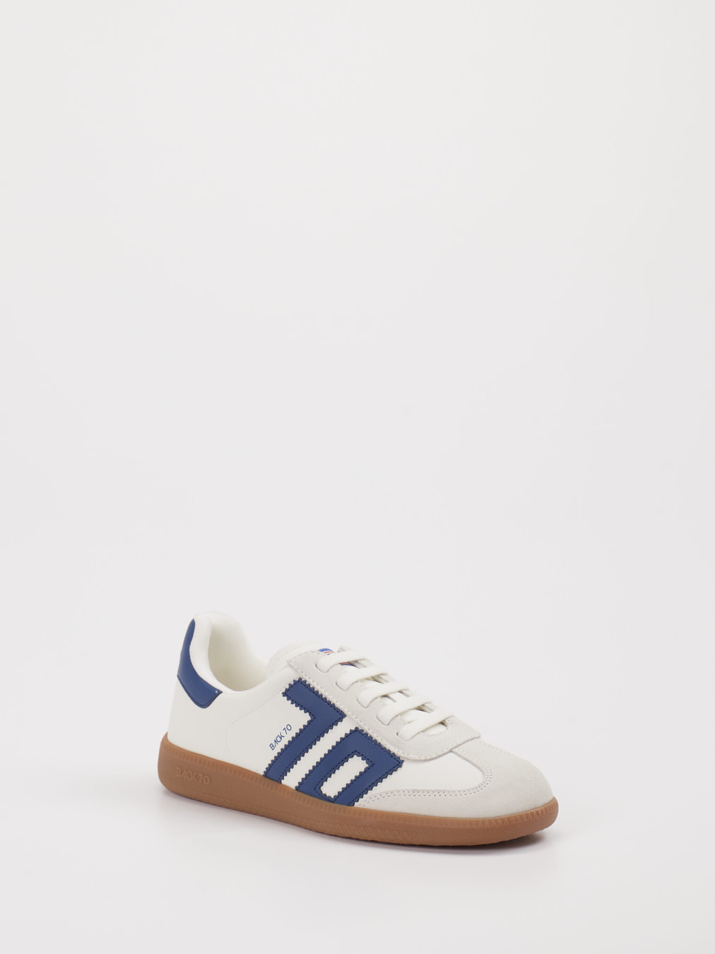 Back 70 – Sneaker aus Kalbleder Offwhite Blau