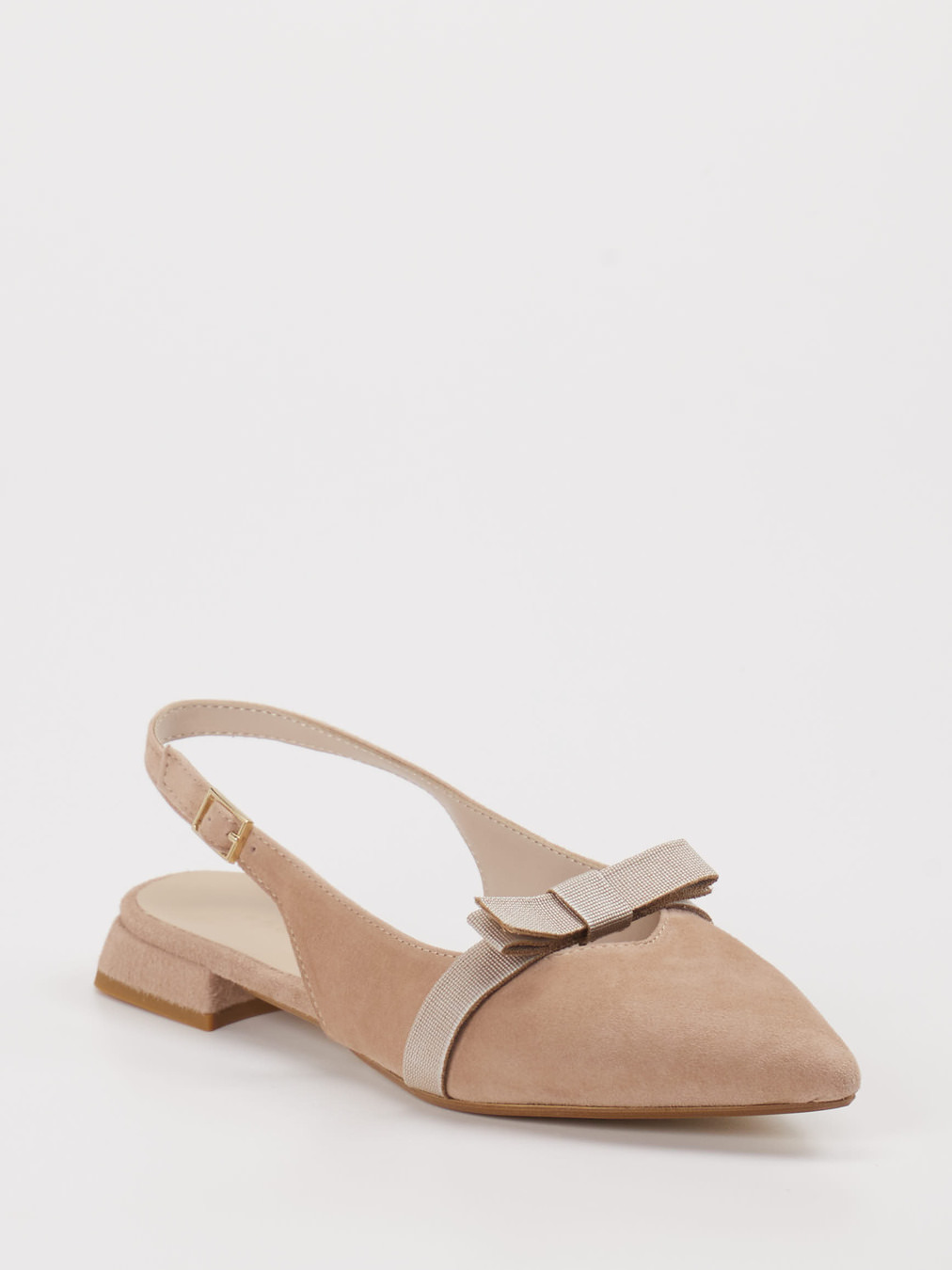 Andrea Puccini – Slingpumps aus Veloursleder beige