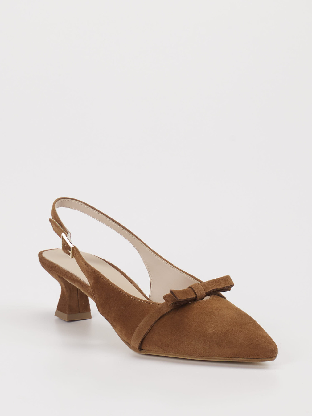 Andrea Puccini – Slingback-Pumps aus Veloursleder braun