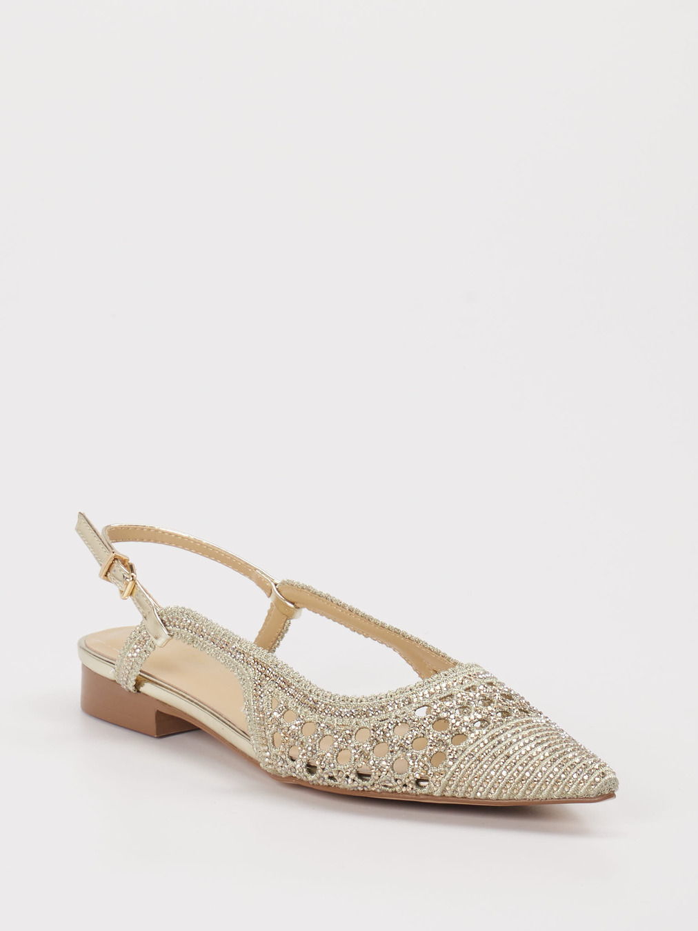 Andrea Puccini – Slingpumps aus Textil Gold