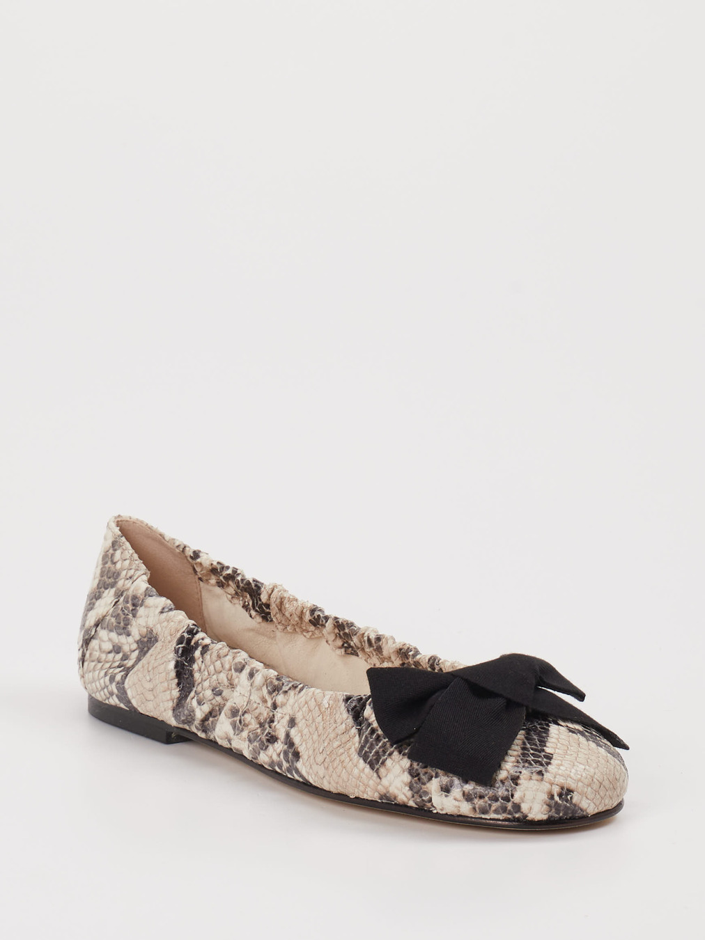 Andrea Puccini – Ballerinas aus geprägtem Leder beige