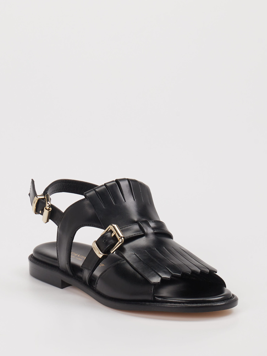 Konstantin Starke – Sandalen aus Hochglanzleder Schwarz