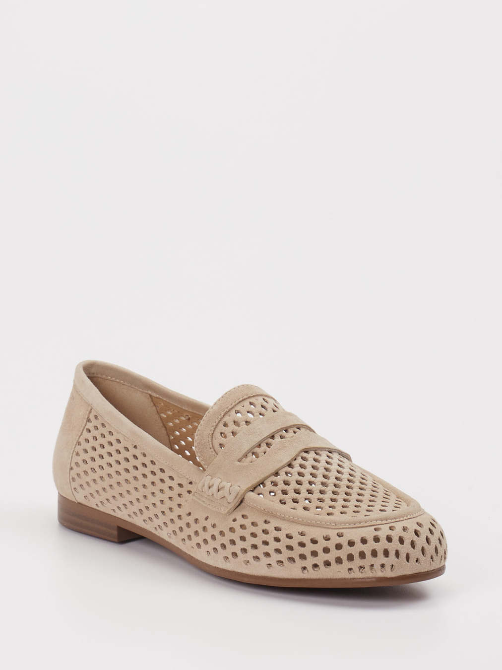 Andrea Puccini – Slipper aus Veloursleder beige