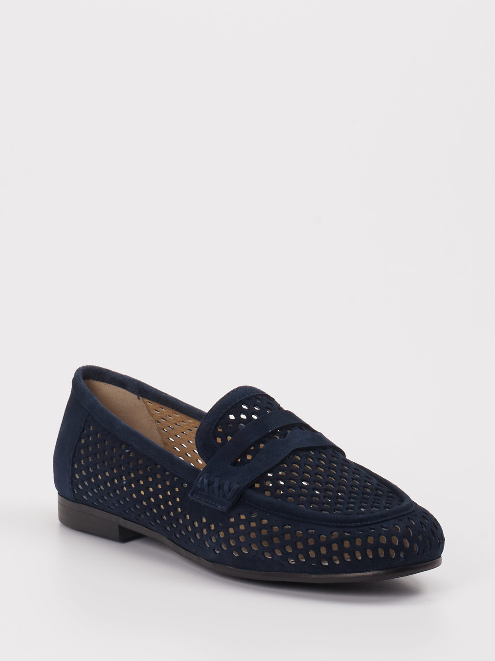 Andrea Puccini – Slipper aus Veloursleder navy