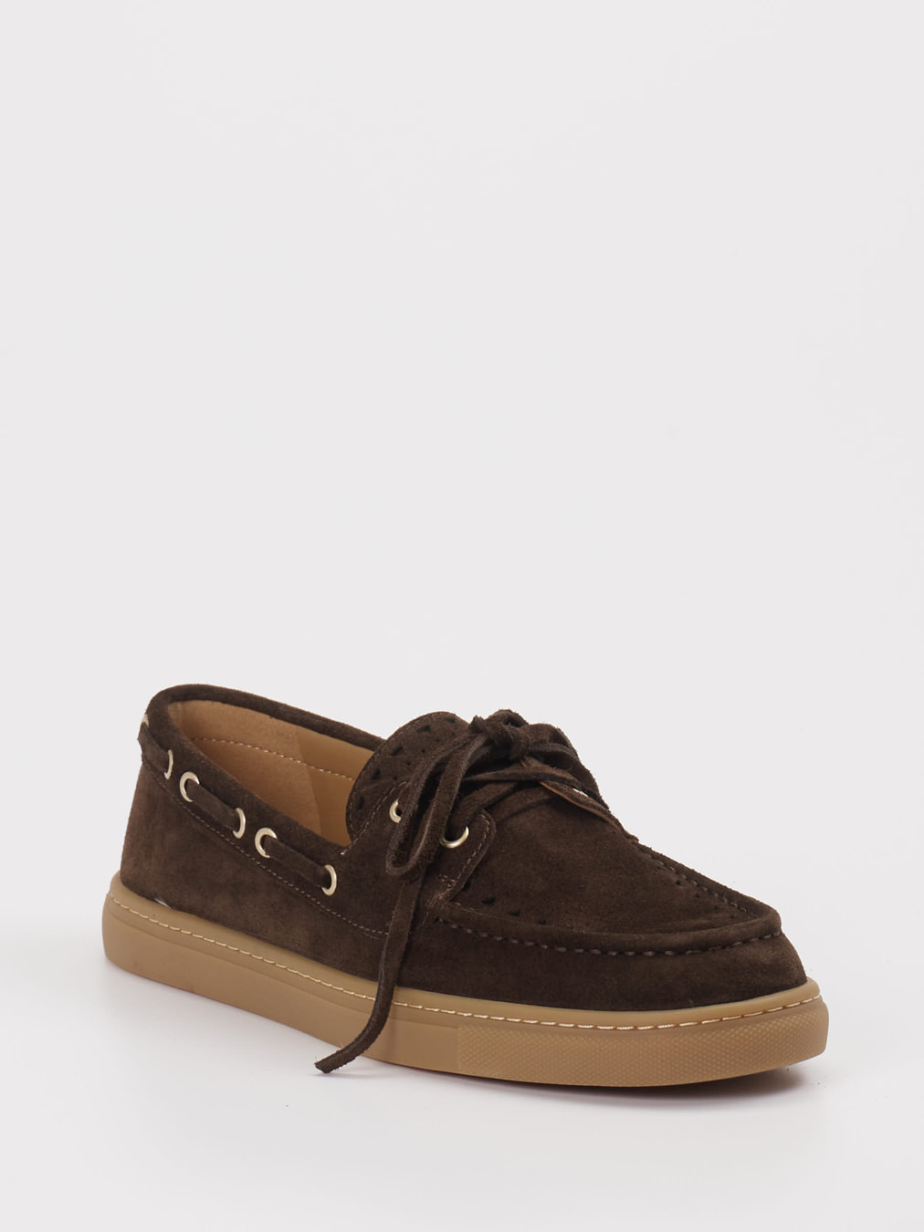 Andrea Puccini – Bootsschuhe aus Veloursleder Braun