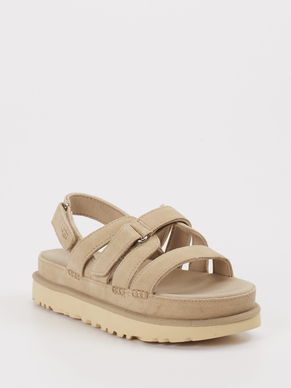 UGG – Plateau-Sandalen aus Veloursleder beige