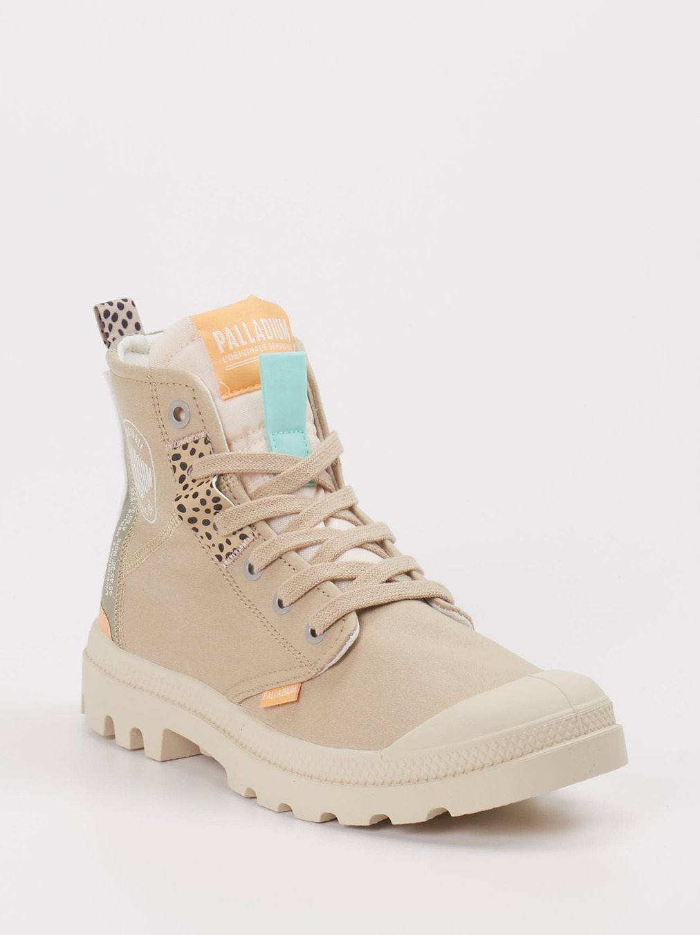 Palladium – Sneaker high aus Baumwolle sandbeige