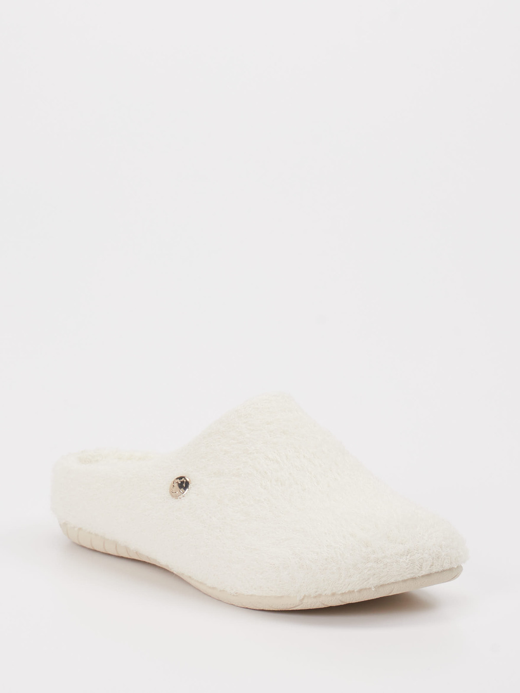 Cypres – Pantoffeln aus Textil weiß