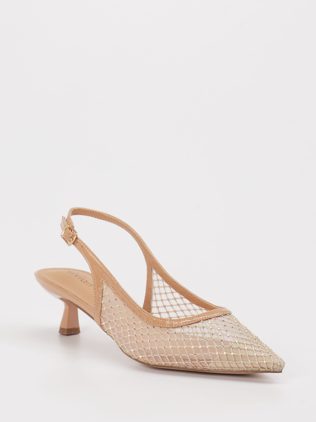 Vivian Ray – Slingback-Pumps aus Netzspitze Beige