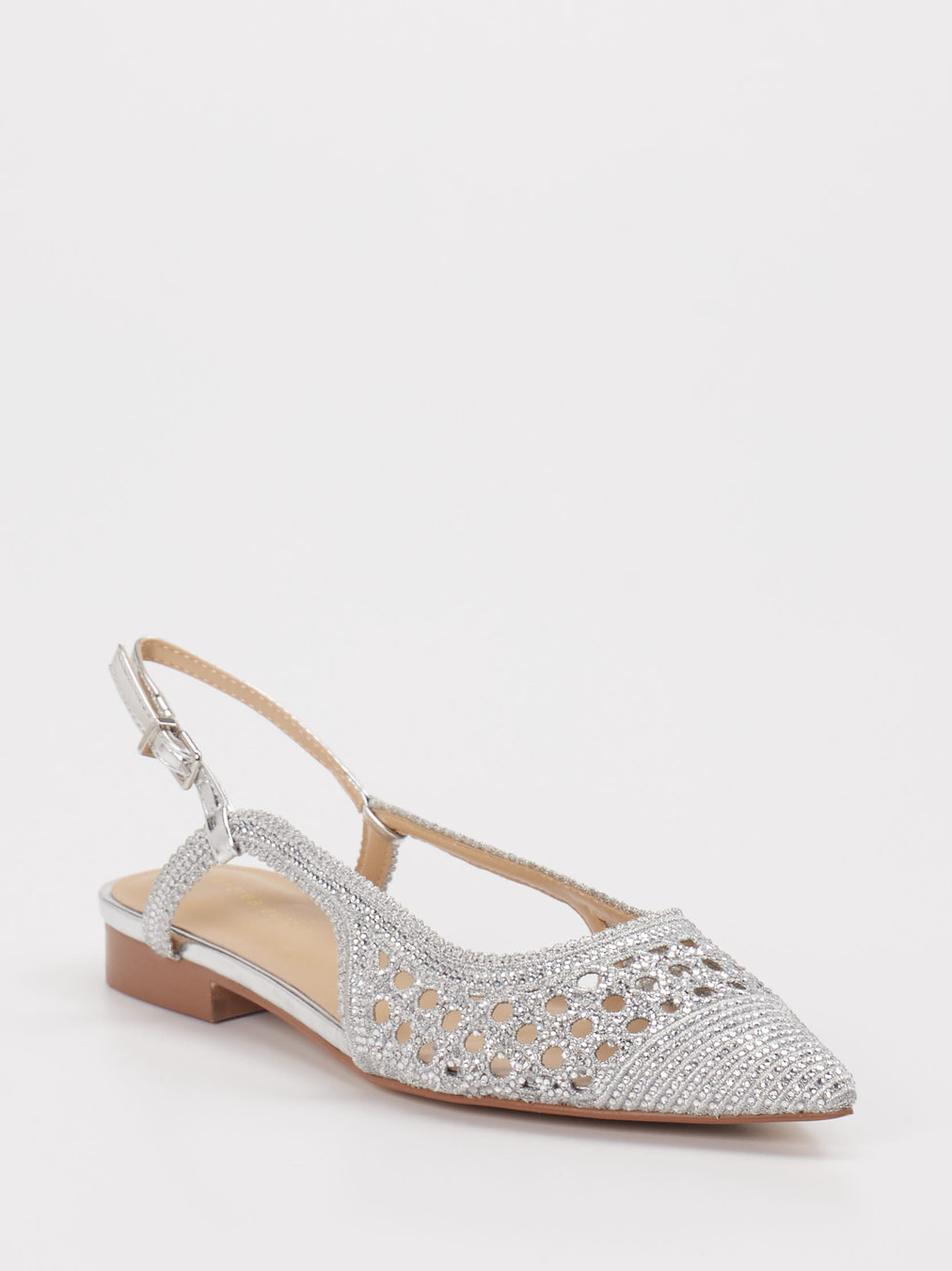 Andrea Puccini – Slingpumps aus Textil silber