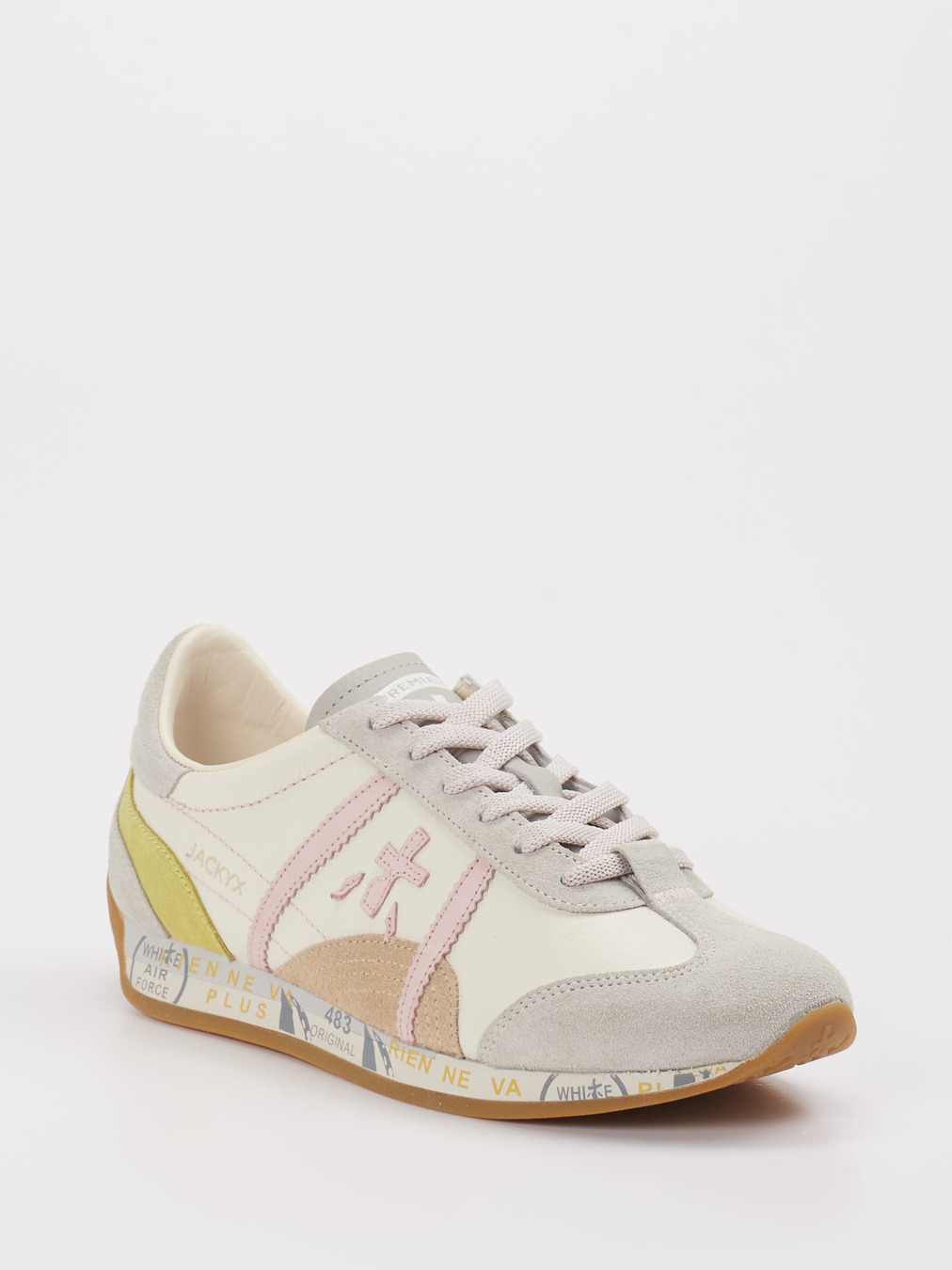 Premiata – Sneaker aus Veloursleder cremeweiß