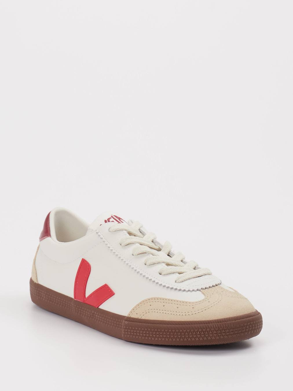 VEJA – Sneaker aus Velours/Leder Offwhite Rot