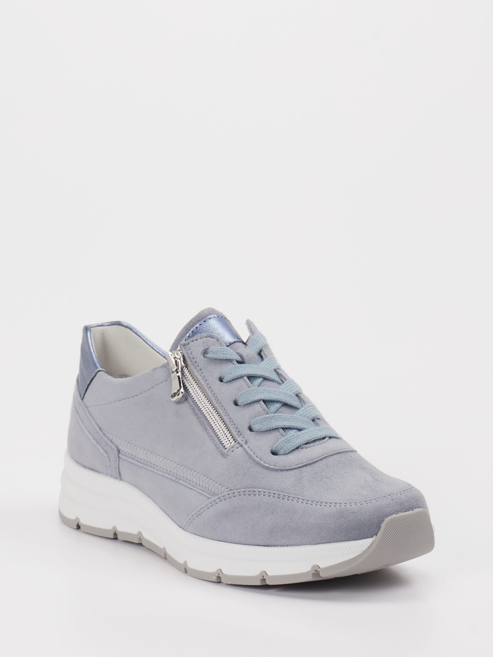 Semler – Low-Top Sneaker aus Veloursleder blau
