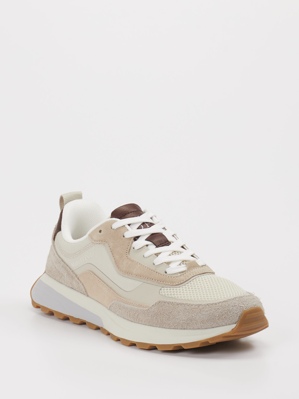 Marc O'Polo – Sneaker aus Velour/Textil Beige