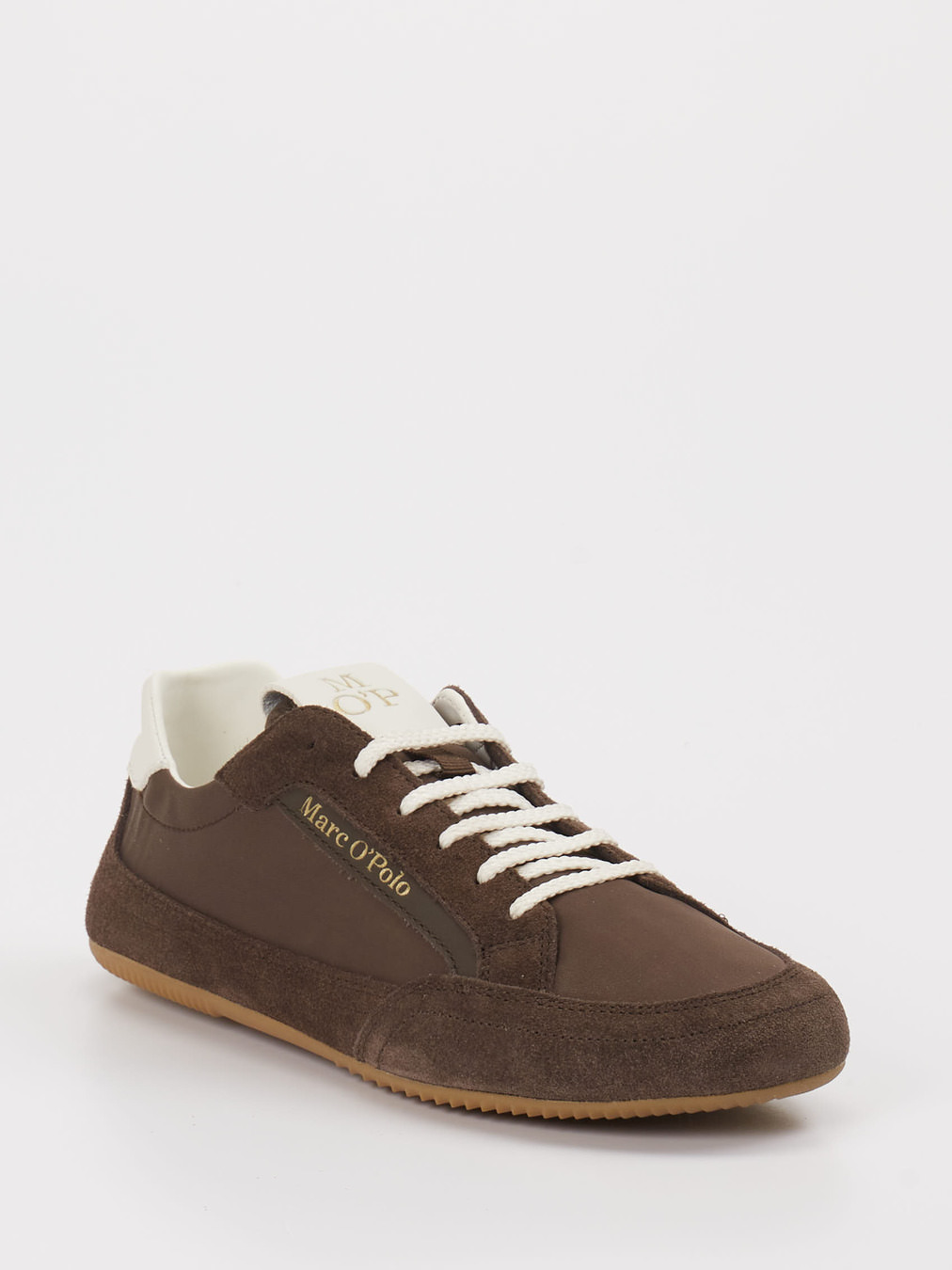 Marc O'Polo – Sneaker aus Velours Textil braun