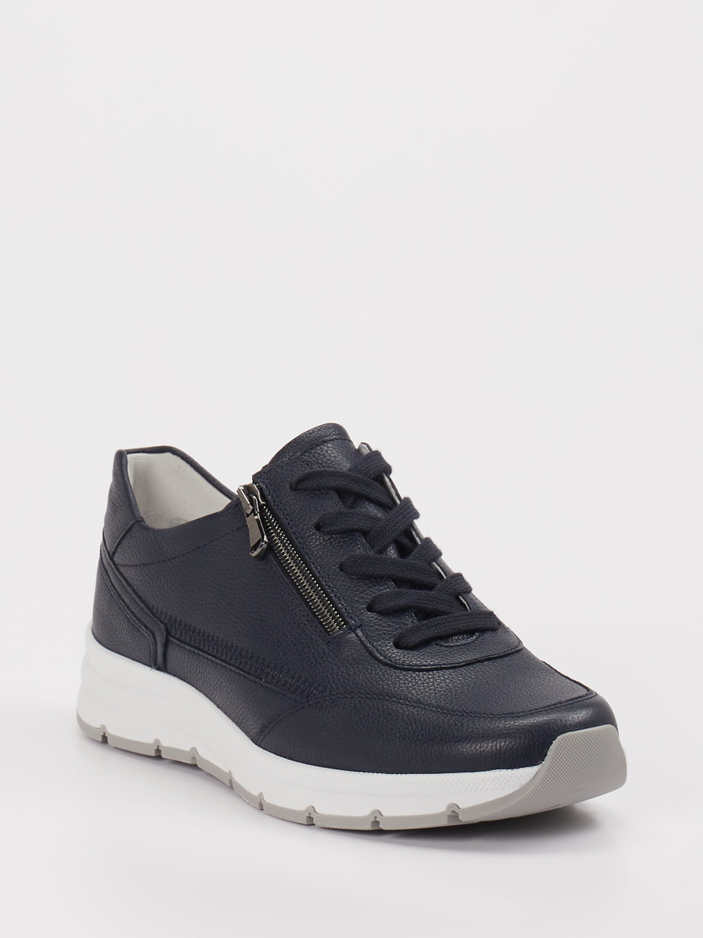 Semler – Sneaker aus Kalbleder Navy Reißverschluss