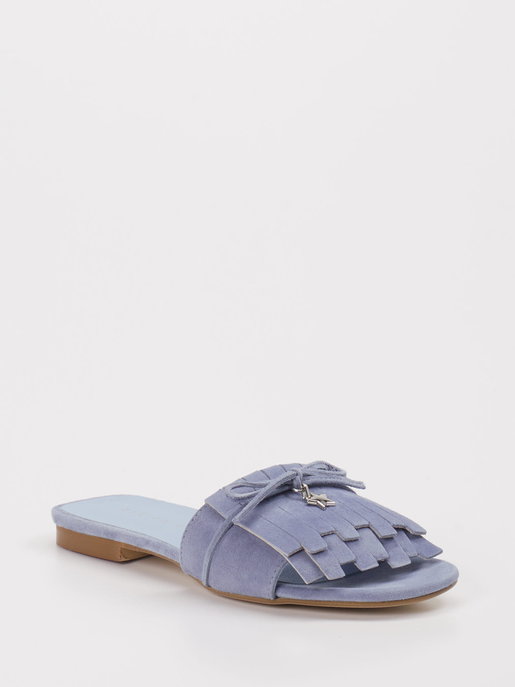 Andrea Puccini – Pantolette aus Lammleder blau