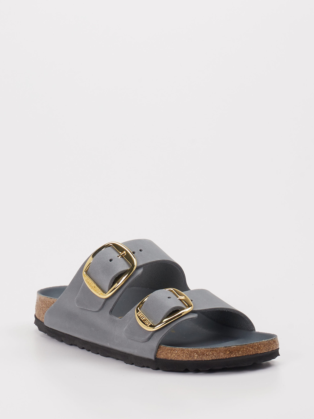 Birkenstock – Pantolette aus Fettleder grau