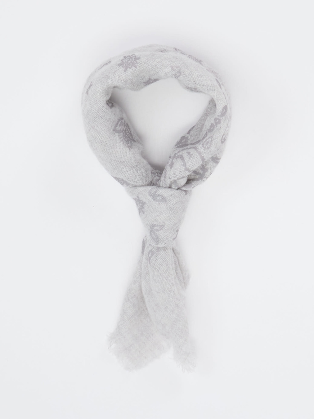 Blui – Schal aus Wolle grau Paisley
