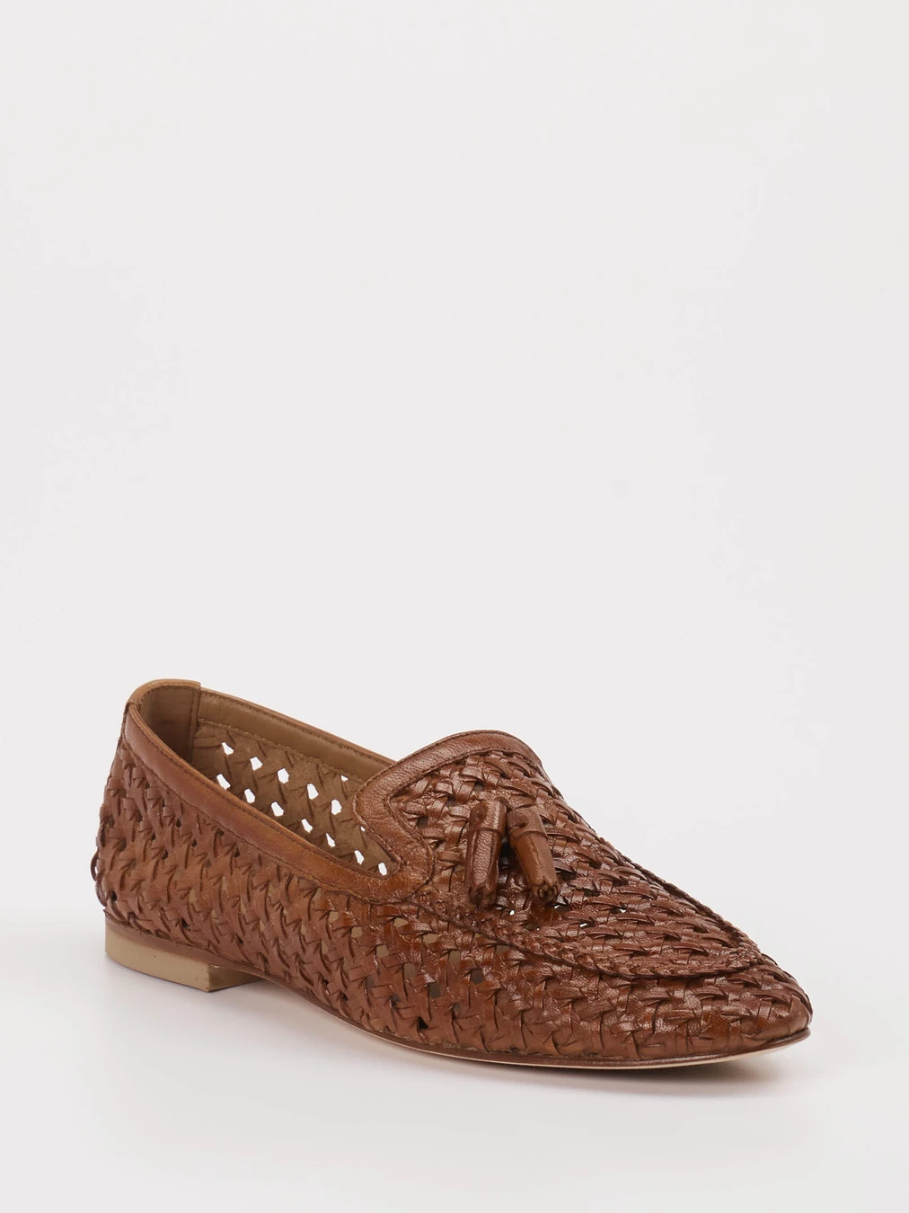 Si – Slipper aus Flechtleder Braun