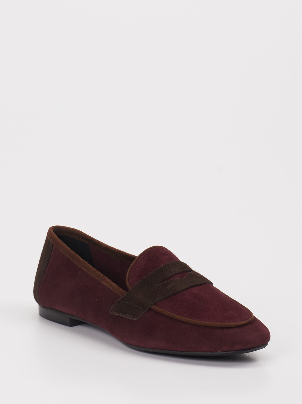 Andrea Puccini – Slipper aus Veloursleder Bordeaux