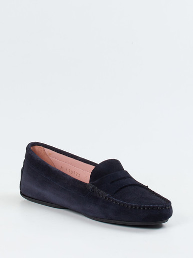 Pretty Ballerinas – Loafer aus Veloursleder Dunkelblau