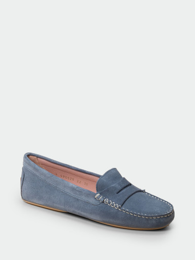 Pretty Ballerinas – Loafer aus Veloursleder jeansblau