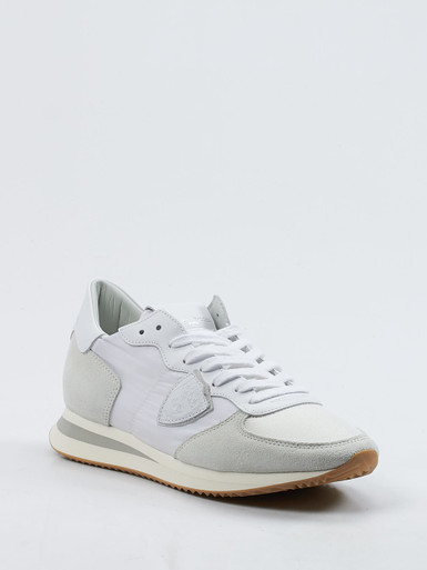 Philippe Model – Sneaker aus Veloursleder Off-White