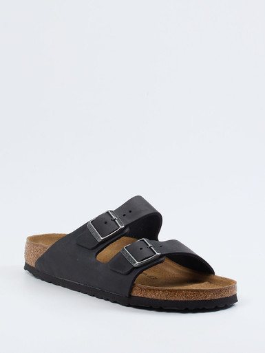 Birkenstock – Zweiriemer-Sandalen aus Nubukleder Schwarz