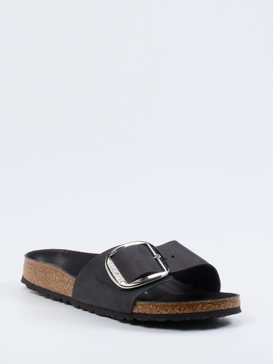 Birkenstock – Pantolette aus Fettleder schwarz