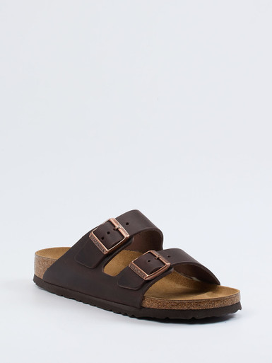 Birkenstock – Zweiriemer aus Kalbleder Dunkelbraun