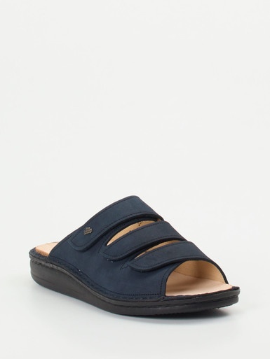 Finn Comfort – Komfort-Pantolette aus Nubukleder blau