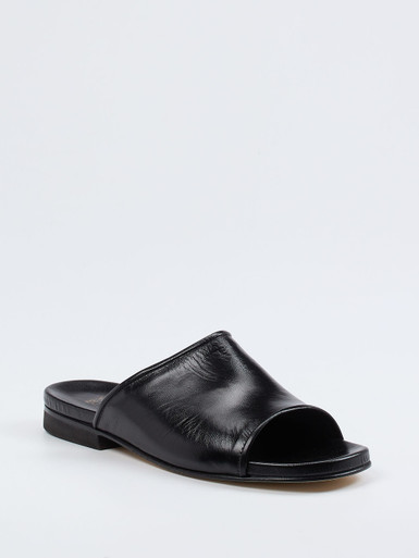 Maestro Eugenio – Pantolette aus Ziegenleder Schwarz