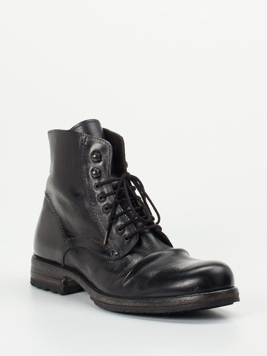 Shoto – Derby-Boots aus Cordovanleder Schwarz