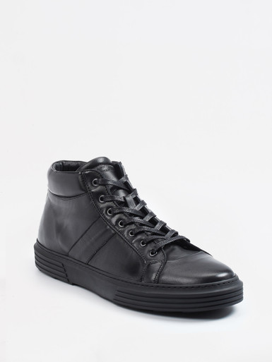 Konstantin Starke – Mid-Top Sneaker aus Lammleder Schwarz